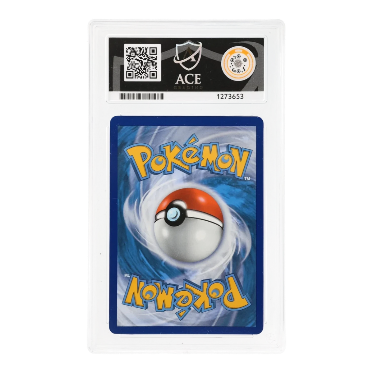 RichRevived graded ACE 10 Gem Mint Tyranitar V Pokemon card back view in protective plastic slab