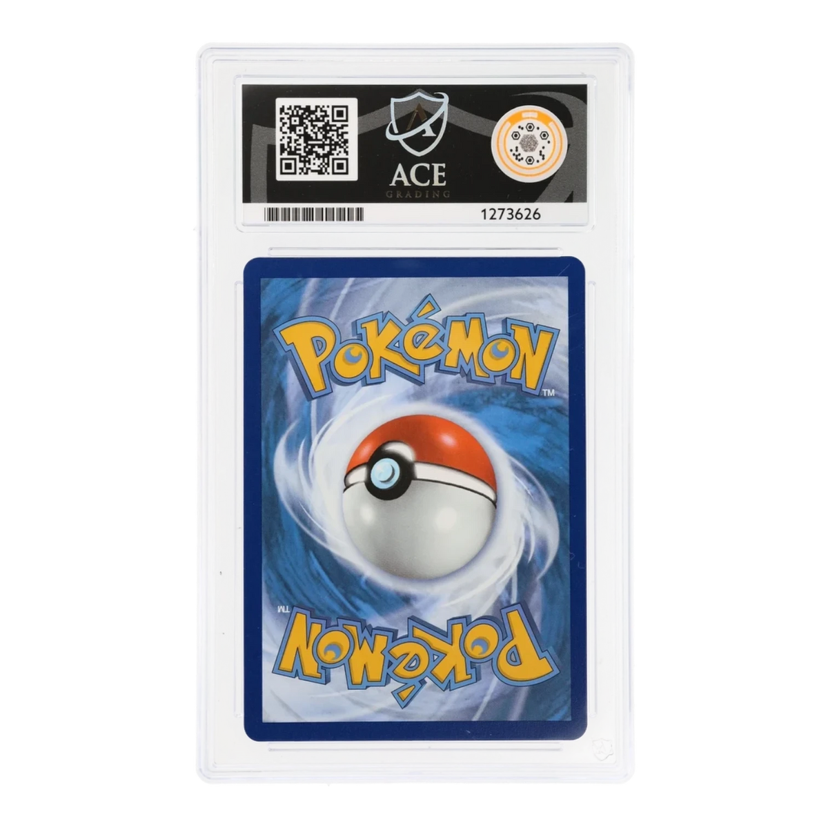 RichRevived ACE 10 Gem Mint graded Pokemon card back view featuring the classic blue and white Pokeball design.