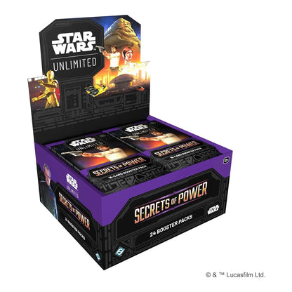 Star Wars: Unlimited Secrets of Power booster display, main product shot