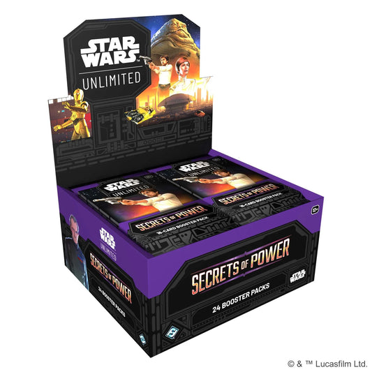 Star Wars: Unlimited Secrets of Power booster display, main product shot
