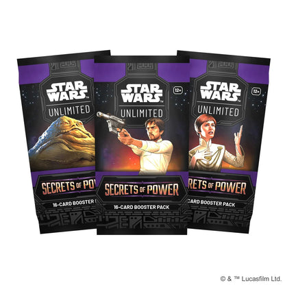 Star Wars: Unlimited Secrets of Power booster display, contents view