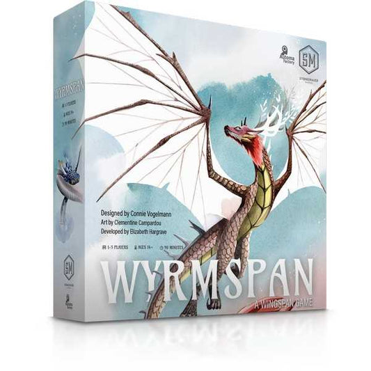 Wyrmspan dragon sanctuary engine-building board game box by Stonemaier Games